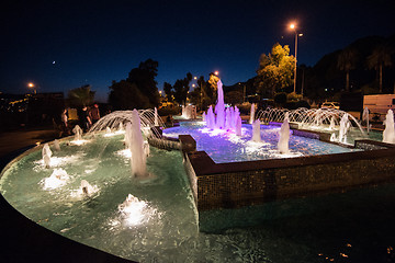 Image showing Water fountain in night Alanya