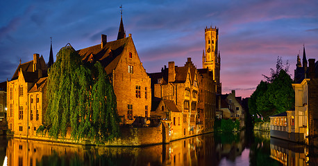 Image showing Famous view of Bruges, Belgium