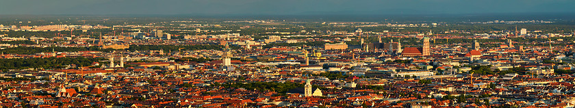 Image showing Aerial panorama of Munich. Munich, Bavaria, Germany