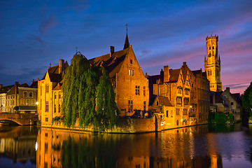 Image showing Famous view of Bruges, Belgium