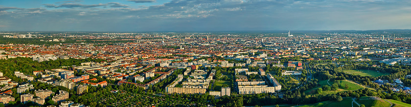 Image showing Aerial panorama of Munich. Munich, Bavaria, Germany