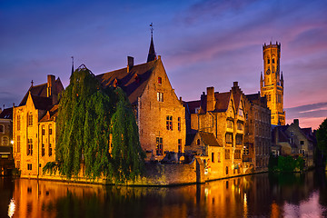 Image showing Famous view of Bruges, Belgium