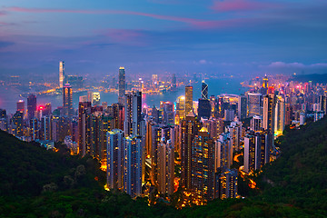 Image showing Hong Kong skyscrapers skyline cityscape view