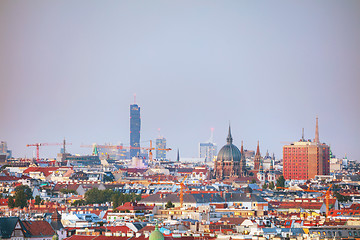 Image showing Vienna aerial view in the evening