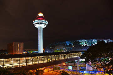 Image showing hangi airport control tower at night