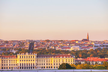 Image showing Vienna aerial view in the evening