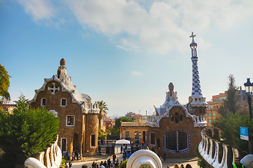 Image showing Overview of the entrance to park Guell 