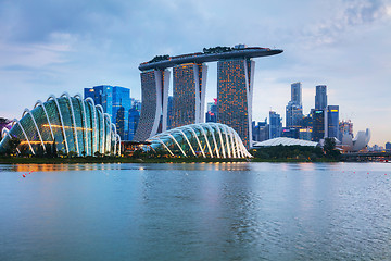 Image showing Singapore financial district with Marina Bay Sands