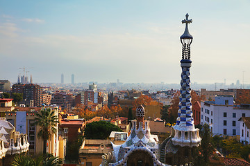 Image showing Overview of the city from park Guell 