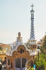 Image showing Overview of the entrance to park Guell 