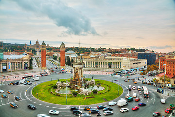 Image showing Aerial overview on Plaza Espanya