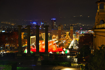 Image showing Magic Fountain of Montjuic at night