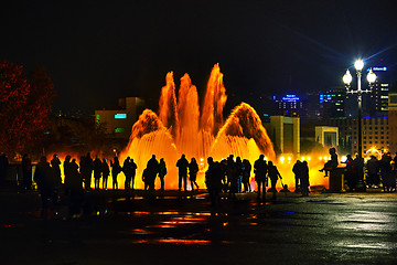 Image showing Magic Fountain of Montjuic in Barcelona at night