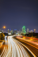 Image showing Dallas cityscape at the night time