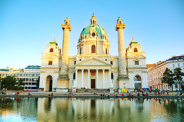 Image showing St. Charles\'s Church (Karlskirche) in Vienna, Austria