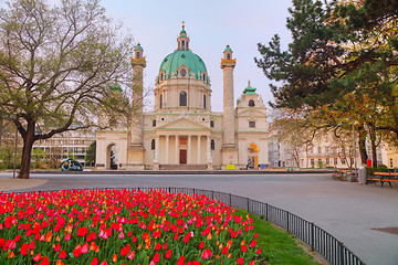 Image showing St. Charles\'s Church (Karlskirche) in Vienna, Austria