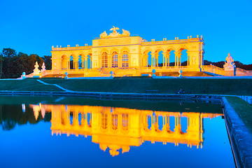 Image showing Gloriette Schonbrunn in Vienna at sunset