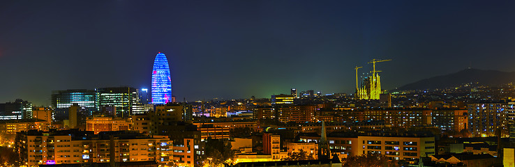 Image showing Barcelona aerial panoramic overview