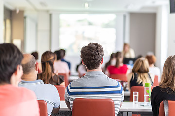 Image showing Academic presentation in lecture hall at university.