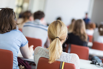 Image showing Academic presentation in lecture hall at university.