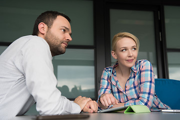 Image showing Business Team At A Meeting at modern office building