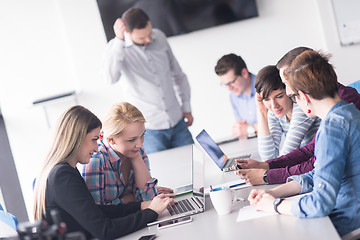 Image showing Group of young people meeting in startup office