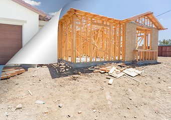 Image showing House Construction Framing with Page Corner Flipping to Complete