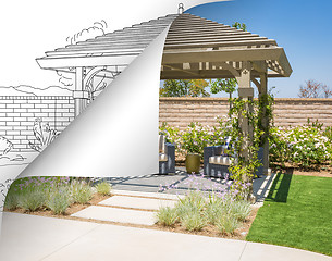 Image showing Completed Pergola Photo with Page Flipping to Drawing Behind