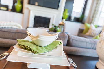 Image showing Apple Green Accents Decorative Dining Abstract in Home