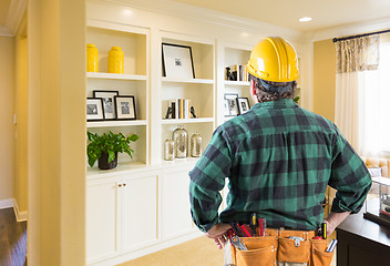 Image showing Contractor Facing Custom Built-in Shelves and Cabinets Wall