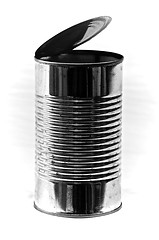 Image showing large empty tin can on white