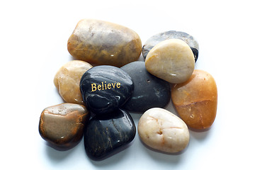 Image showing polished stones with believe rock