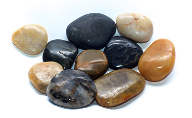 Image showing group of polished stones over white