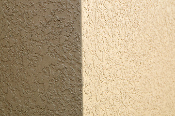 Image showing beige stucco building corner background texture