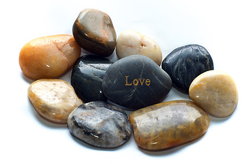 Image showing polished stones with love rock