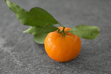 Image showing close up of mandarin on table