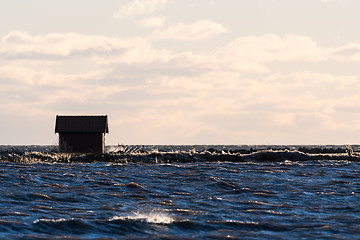 Image showing Winter seascape with open water