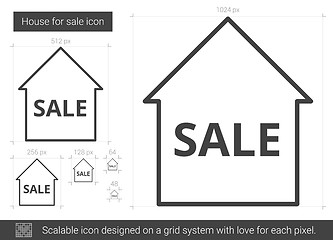 Image showing House for sale line icon.