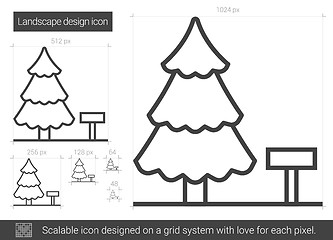 Image showing Landscape design line icon.