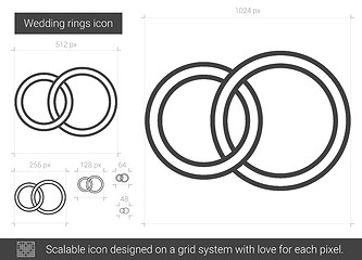 Image showing Wedding rings line icon.