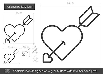 Image showing Valentine day line icon.