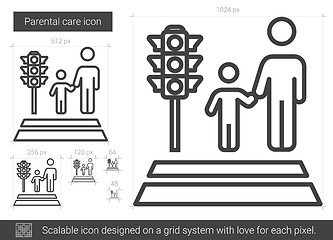 Image showing Parental care line icon.