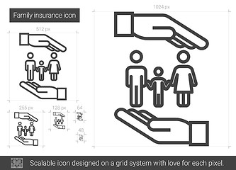 Image showing Family insurance line icon.