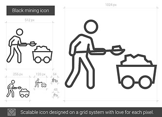 Image showing Black mining line icon.