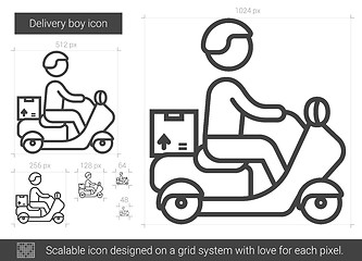 Image showing Delivery boy line icon.