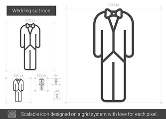 Image showing Wedding suit line icon.