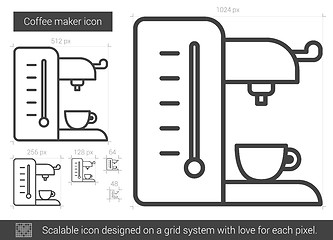 Image showing Coffee maker line icon.