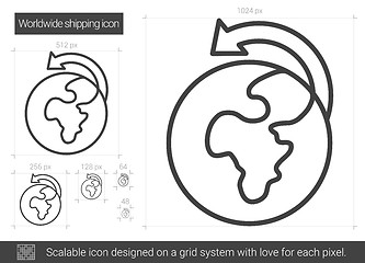 Image showing Worldwide shipping line icon.