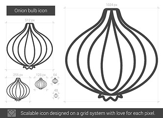 Image showing Onion bulb line icon.