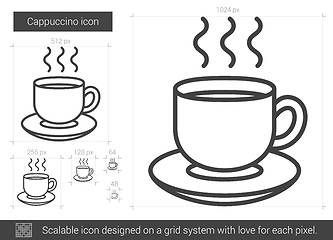 Image showing Cappuccino line icon.